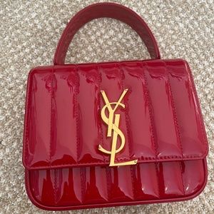 Red YSL Vicky Small Bag